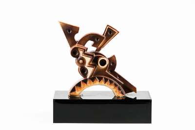 Umberto Mastroianni, 1910-1998, glasierte Keramik auf schwarzem Plexiglassockel, sign., num. 90/100, H. 26 cm, mit Zertifikat