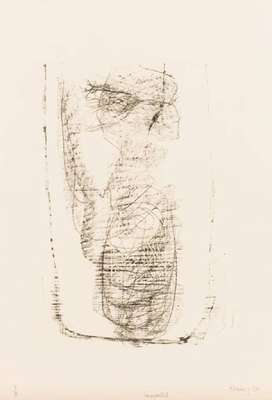 Gerhard Altenbourg, Lithografie/Steinritzung auf Büttenkarton, handsign., dat. 1963, num. 4/10, betitelt, mit Trockenstempel, WVZ: Janda L83, Platte ...
