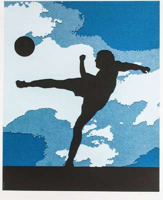 Vik Muniz, geb. 1961, The football player, Pigmentdruck auf Japan Aquarellpapier, handsign., num. 45/50, 2013, Motivgr. 99x81 cm, mit ...
