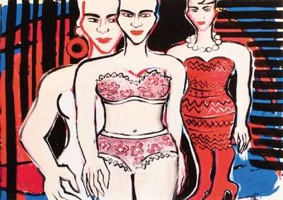 Elvira Bach, geb. 1951, Ausziehend, Giclee/Baumwollpapier, handsign., num. E.A., Auflage 50, Blattgr. 44x61 cm