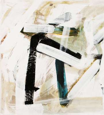 Gerlach Bommersheim, 1934-2006 Darmstadt, Jazzmusiker und Künstler, hier: Ohne Titel, Mischtechnik/ Karton, sign., dat. 2002, 42x35 cm, Rahmen