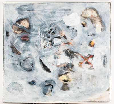 Gerlach Bommersheim, 1934-2006 Darmstadt, Ohne Titel, Mischtechnik/Lwd, verso Nachlaßstempel, ca. 63x65 cm, Rahmen