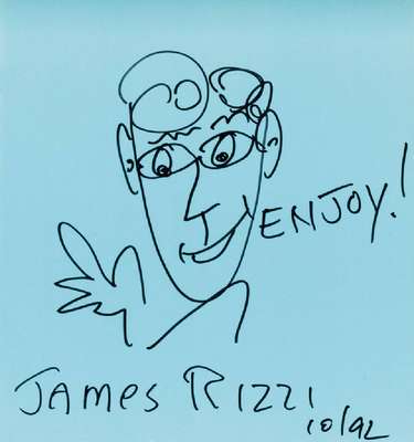 James Rizzi, 1950-2011, Enjoy, Filzstiftzeichnung, sign., dat- 1992, Blattgr.30x27,5 cm