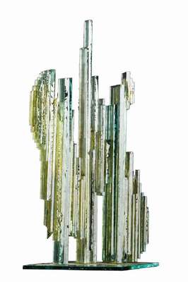Heide-Astrid Betz-Schlierer, geb. 1938, Glasskulptur, H. 38 cm, kleiner Bruch, mit Künstler-Info