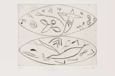 A.R. Penck & F. Breitenbruch, Radierung, sign., num. 11/20, Platte