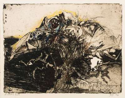 Horst Janssen, 1929-1995, Radierung, handsign., Platte ca. 17,5x23 cm