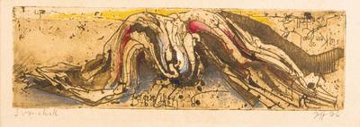 Horst Janssen, 1929-1995, Radierung, handsign., Platte ca. 7x20 cm