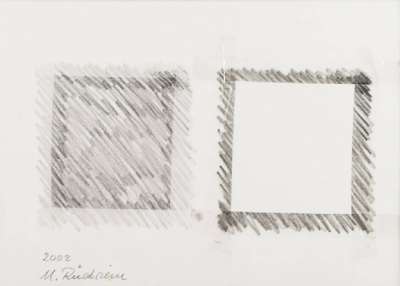 Ulrich Rückriem, geb. 1938, Ohne Titel, Zeichnung/Mischtechnik, Graphit, Tesaband auf Papier, handsign., dat. 2002, Blattgr. 21x30 cm, unter Glas ...