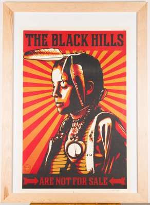 Shepard Fairy, geb. 1970, The Black Hills, Farbsiebdruck, sign., Blattgr. 90x60 cm, unterGlas gerahmt