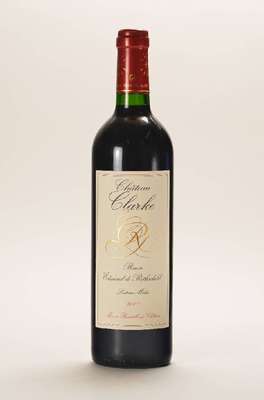 6 Flaschen 2008 Chateau Clarke, Domaines Baron Edmond de Rothschild, Listrac -Medoc, je ca. 75 cl, Füllstände: je ca. into neck, unverkostet, sehr ...