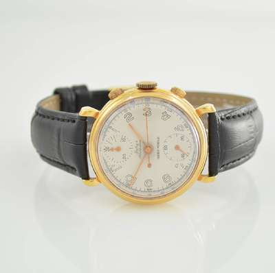 DUBEY & SCHALDENBRAND Index-Mobile Armbandchronograph mit Semi-Rattrapante, Schweiz um 1990, Handaufzug, verg. Gehäuse, vers. Zifferbl. m. arab. ...