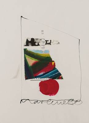 Marlene Reinsch, Mannheimer Künstlerin, Collage/Acryl/Papier, sign., PP, ca. 40x58 cm, unter Glas gerahmt