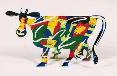 David Gerstein, geb. 1944, Metallskulptur, beidseitig gestaltet, drucksign., 20x29 cm
