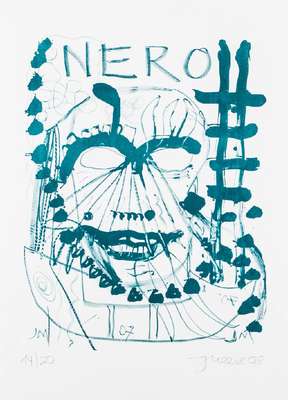Jonathan Meese, geb. 1970, Nero, Farblithografie auf Incisione Büttenpapier, handsign., num., Blattgr. 70x50 cm
