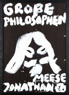 Jonathan Meese, geb. 1970, Große Philosophen, Acryl/Karton, handsign., Rahmen