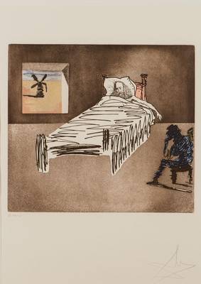 Salvador Dali, 1904-1989, Radierung auf Arches Velin, 1980, handsign., num. 54/125, WVZ: Field 80-1 N, Platte 40x44,5 cm, unter Glas gerahmt, gesamt ...