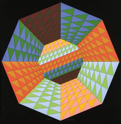 Victor Vasarely, 1906-1997, Heisenberg, Serigraphie in 18 Farben, 1979, handsign., num. 101/125, Blattgr. 65x61 cm