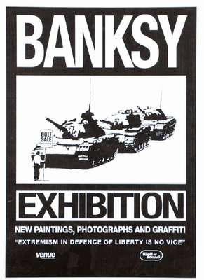 Banksy, geb. 1974 Bristol, seltenes Ausstellungsplakat der ersten Auflage zu "Extremism in defence of liberty is no vice", 2000, ...
