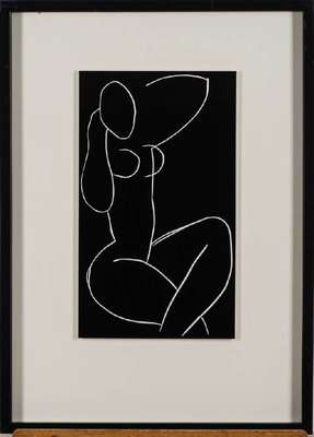 unbekannter Künstler, Sitzender Frauenakt, Acryl/Karton, undeutlich monogram., Blattgr. 44x26 cm, im Glaskasten gerahmt