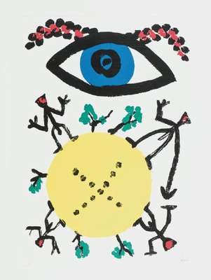 A.R. Penck, 1939-2017, Lithografie, sign., num. e.a., ca. 84x59 cm, unter Glas gerahmt, Provenienz: Verband Sparda Bank Frankfurt