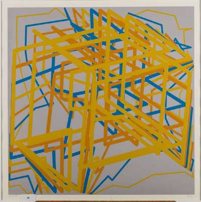 Horst Rave, 1941 Berlin -2009, Farbserigraphie, sign., num. 76/100, dat. 1995, ca. 65x65 cm, unter Glas im Magnetrahmengerahmt, Provenienz: Verband ...