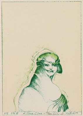 Wolfgang Schlick, 1941-2014 Frankfurt, Mona Lisa, Radierung, sign., dat. 1971, num. 70/400, Platte 30x21 cm, Provenienz: Private Sammlung ...