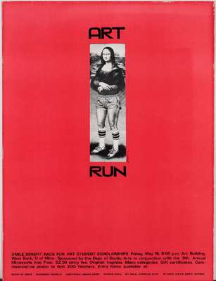 Guy Baldwin, Mona Lisa in Tennis Shoes, 1977, Offset-Lithografie, verso sign., Blattgr. 60x45 cm, Hrsg: Universität MinnesotaUSA zur 3 Mile Benifit ...