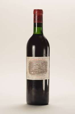 1 Flasche 1965 Chateau Lafite Rothschild, Pauillac, ca. 73 cl, unverkostet, Füllstand: ca. top shoulder, selten im Angebot, Etikett l. beschmutzt, ...