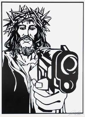 Jared Aubel, 1980 Illinois, Gangster Jesus, Fine Art Print, sign., num., Blattgr. 46x61 cm