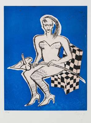 Elvira Bach, geb. 1951, Radierung, sign., dat. 96, num. 69/99, Platte 50x40 cm