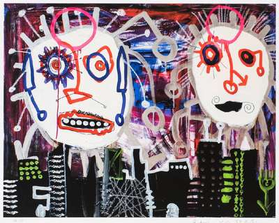 Paul Kostabi, geb. 1962, Giclee auf Baumwollpapier, num. 72/75, handsign., Prägestempel Galerie Edition F, ca. 40x50 cm