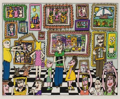 James Rizzi, 1940-2011, Picture this, 3D- Lithografie, sign., num. 85/150, betitelt, dat. 1995, ca. 41x51 cm, unter Glas gerahmt