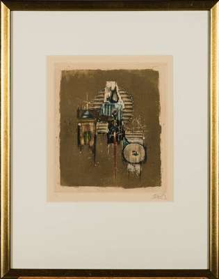 Johnny Friedländer, 1912-1992, Radierung, sign., num. 2/20, Platte 34x29,5 cm, unter Glas gerahmt