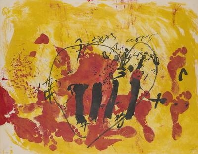 Antoni Tapies, 1923 Barcelona - 2012, Suite Catalana, 1972, Farblithographie, handsign., num. 41/75, Blattgr. 76,5 x 99 cm, Rahmen, Blatt leicht ...