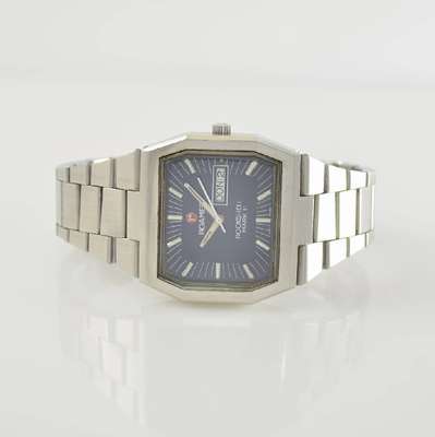 ROAMER Herrenarmbanduhr Rockshell Mark II, Automatik, Schweiz um 1973, Ref. 2789- 9120.621, mehrflächiges Edelstahlgeh. inkl. orig. Gliederband m. ...