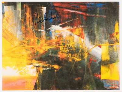 Gerhard Richter, geb. 1932, Kunstpostkarte, handsign., ca. 10,5x15 cm