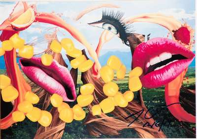 Jeff Koons, geb. 1955, Lips, Farbfotografie,handsign, dat. 2014, ca. 21x29,5 cm