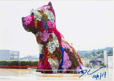 Jeff Koons, geb. 1955, Puppy, Farbfotografie, handsign., dat. 2014, ca. 21,5x30 cm
