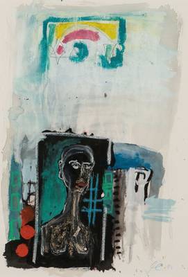 Heinz Morszoeck, geb. 1961, Meisterschüler von Markus Lüpertz, Aquarell/Kreide/Gouache auf Karton, sign., dat. 99, ca. 70x50 cm, PP, unter Glas ...