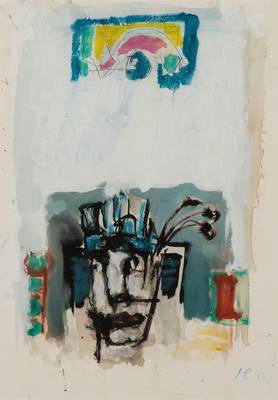 Heinz Morszoeck, geb. 1961, Meisterschüler von Markus Lüpertz, Aquarell/Kreide/Gouache auf Karton, sign., dat. 99, ca. 70x50 cm, PP, unter Glas ...