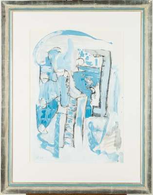 Heinz Morszoeck, geb. 1961, Meisterschüler von Markus Lüpertz, Aquarell/Kreide/Gouache auf Karton, sign., dat. 99, ca. 70x50 cm, PP, unter Glas ...