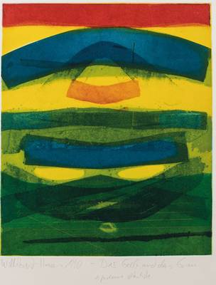 Willibrord Haas, geb. 1936 Schramberg, Das Gelb und das Grün, Farbradierung, handsign., betitelt, dat. 1990, bezeichnet la preuve artiste, Motiv ...