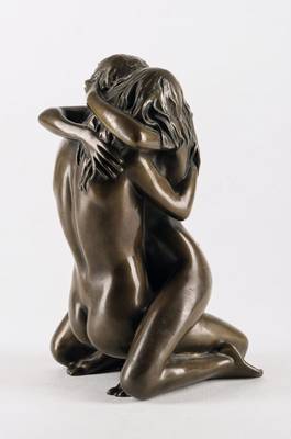 Erwin A. Schinzel, geb. 1919, Innige Umarmung, Bronzeskulptur, sign., num. 47/299, H.22 cm