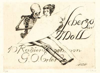 Georg Oskar Erler,1871-1951, Scherzo in Moll, Mappe mit 10 Radierungen, handsign.,