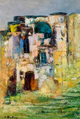 Elio Barbieri, geb. 1922 Florenz, Mitbegründer des Museo del Arte Moderno in Buenos Aires, hier: Ansicht auf Venedig, Öl/Lwd, links unten sign., ...