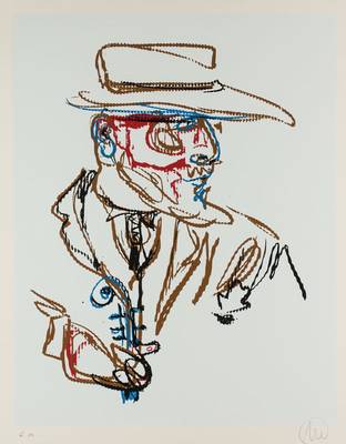 Markus Lüpertz, geb. 1941, Jazzspieler, Farbserigraphie auf Bütten, sign., num. e.a., Blattgr. ca. 96x78 cm