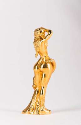 Ernst Fuchs, 1930-2015, Frau Lot, goldfarbener Metallguss, sign., num. 72, H. 10 cm