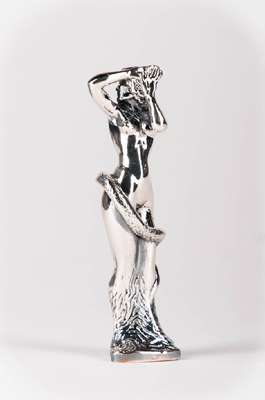 Ernst Fuchs, 1930-2015, Frau Lot, silberfarbener Metallguss, sign., num. 48, H. 10 cm
