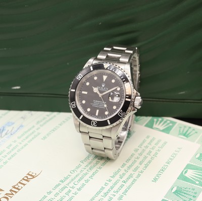 ROLEX Herrenarmbanduhr Oyster Perpetual Date Submariner Referenz 16610, Automatik, U- Serie, LC 100, Chronometer der Superlative in Edelstahl inkl. ...