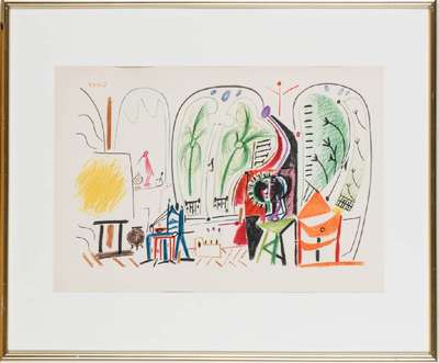 Pablo Picasso, 1881-1973, Carnet de la Californie, Farblithografie auf Bütten, dat. im Druck 8.11.55 V, Exemplar der Vorzugs- Ausgabe Mourlot, ...